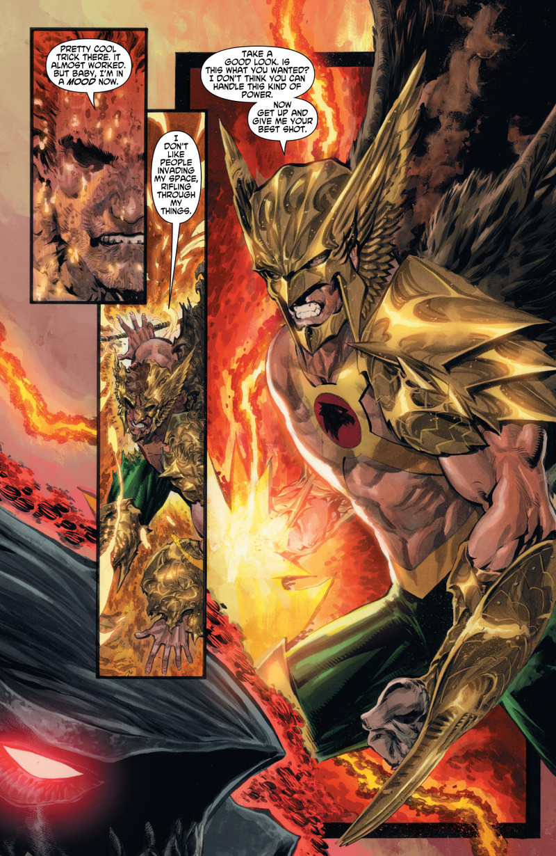 Illustration for article titled In this exclusive preview of The Savage Hawkman, it's weird bad guys and weirder metals!